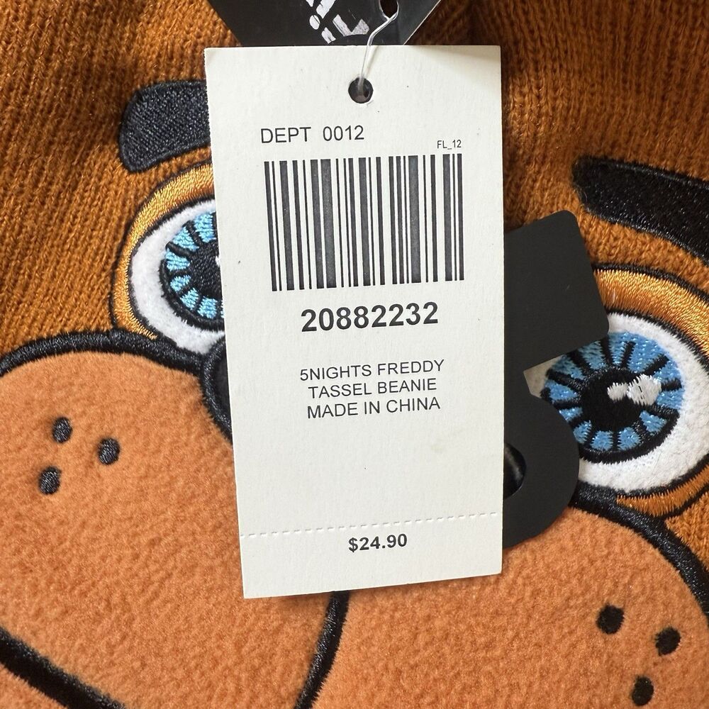 Five Nights At Freddy's FNAF Freddy Fazbear Braided Tassel Beanie Laplander Hat - Picture 5 of 7